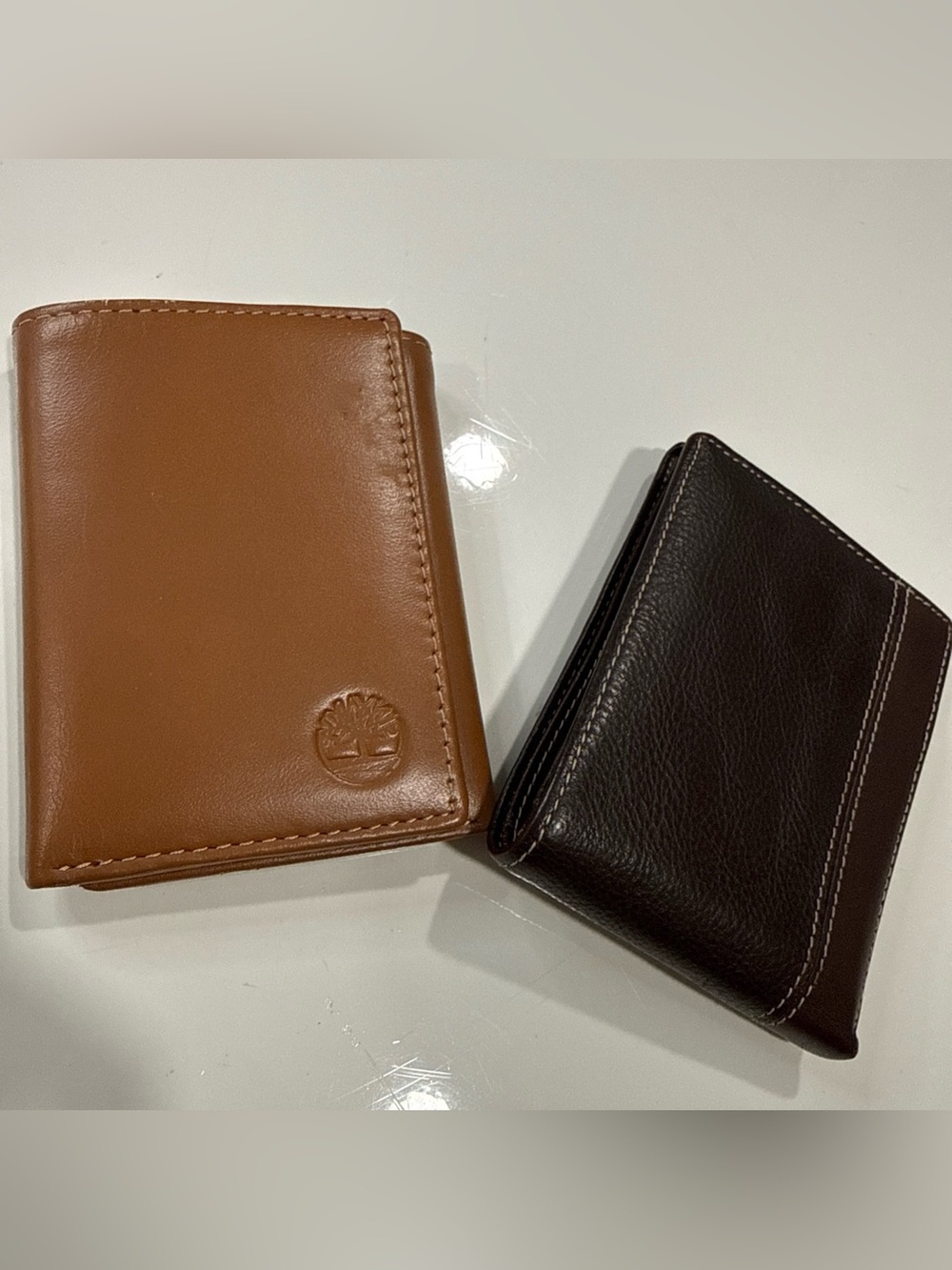Lot Of Mens Waller Timberland Perry Ellis Brown/Tan Leather Wallet A010926